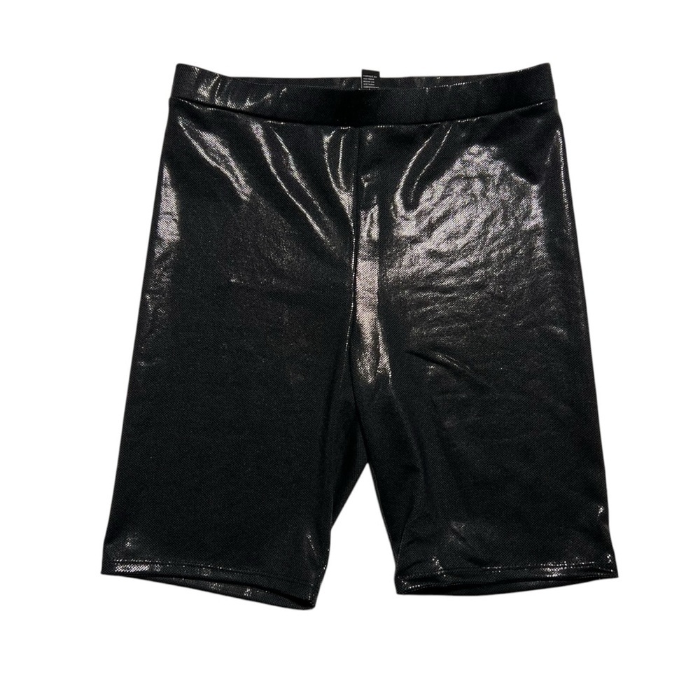 Forever 21 Black Shiny Bike Shorts